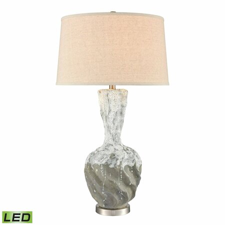 ELK SIGNATURE Bartlet Fields 34'' High 1-Light Table Lamp - White - Includes LED Bulb H0019-8048-LED